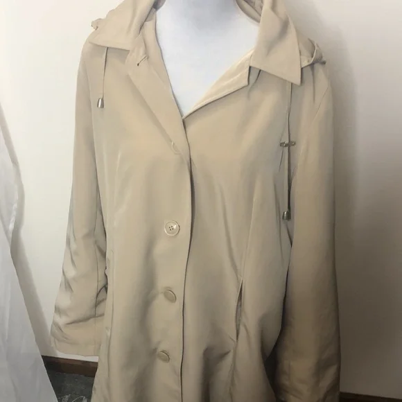 Regent park tan button up trench coat size large - Picture 2 of 9